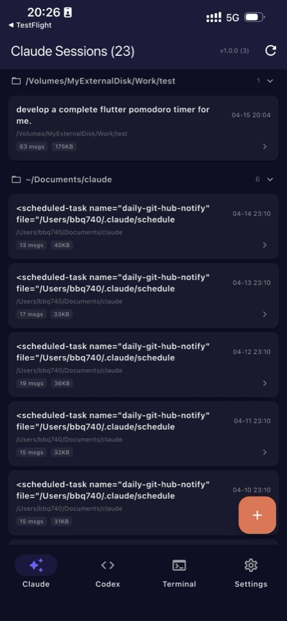 Claude sessions list